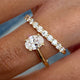 Diamond Solitaire with side stones Ring 1.19 Carat Yellow Gold 14K