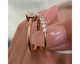 Pave Round and Oval Diamond Ring 1.17 ct TCW , Rose Gold 14K