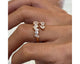 Solitaire Marquise. Emerald, Round, Pear Diamond Ring 1.49 ct TCW , Rose Gold 14K