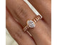Bezel Oval Diamond Ring 0.52 ct TCW , Rose Gold 14K