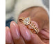 Bezel Pear Diamond Ring 0.55 ct TCW , Rose Gold 14K