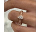 Bezel Pear Diamond Ring 0.55 ct TCW , Rose Gold 14K