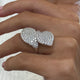 Diamond Micropave Ring 3.09 Carat White Gold 14K