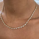 Tennis Round Diamond Necklace 3.68 ct TCW , Yellow Gold 14K