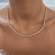 Tennis Round Diamond Necklace 3.68 ct TCW , Yellow Gold 14K