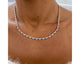 Tennis Round Diamond Necklace 3.70 ct TCW , White Gold 14K