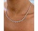 Tennis Round Diamond Necklace 3.70 ct TCW , White Gold 14K
