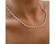 Tennis Round Diamond Necklace 3.70 ct TCW , White Gold 14K