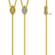 Lariat Round, Marquise Diamond Necklace 1.13 ct TCW , Yellow Gold 14K