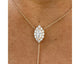 Lariat Round, Marquise Diamond Necklace 1.11 ct TCW , Rose Gold 14K