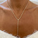 Diamond Lariat Necklace 5.30 Carat Yellow Gold 14K