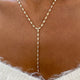 Diamond Lariat Necklace 5.30 Carat Yellow Gold 14K