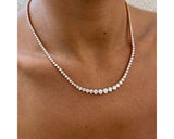 Choker Round Diamond Necklace 9.56 ct TCW , Rose Gold 14K