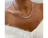 Choker Round Diamond Necklace 9.56 ct TCW , Rose Gold 14K