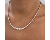 Choker Round Diamond Necklace 9.56 ct TCW , Rose Gold 14K