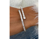 Bangle Emerald Diamond Bracelet 6.88 ct TCW , White Gold 14K