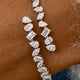 Bangle Pear, Oval, Marquise, Baguette Diamond Bracelet 4.24 ct TCW , White Gold 14K
