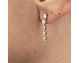 Drop Pear Diamond Earrings 0.89 ct TCW , Rose Gold 14K