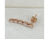 Drop Pear Diamond Earrings 0.89 ct TCW , Rose Gold 14K