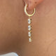 Drop Oval & Round Diamond Earrings 2.25 ct TCW , Yellow Gold 14K