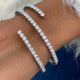 Bangle Round Diamond Bracelet 4.67 ct TCW , White Gold 14K