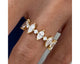 Half Eternity Marquise & Round Diamond Ring 1.23 ct TCW , Yellow Gold 14K