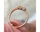 2 Stone Pear & Round Diamond Ring 1.29 ct TCW , Rose Gold 14K