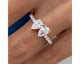2 Stone Pear & Round Diamond Ring 1.29 ct TCW , Rose Gold 14K