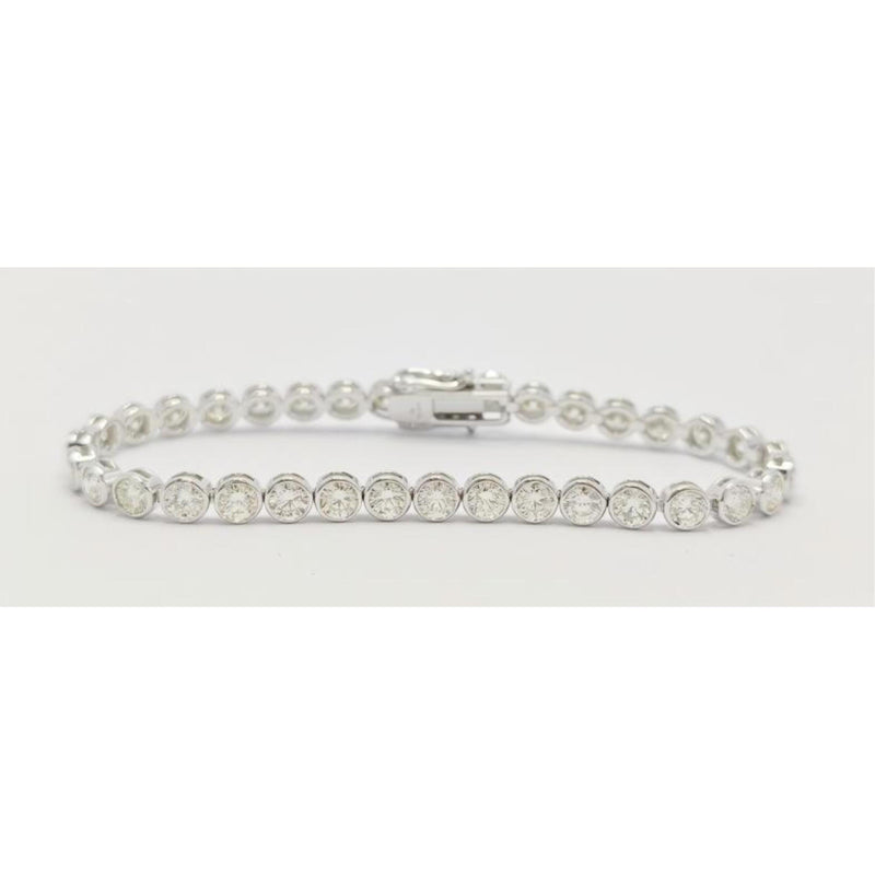 Tennis Round Diamond Bracelet 8.20 ct TCW , White Gold 14K