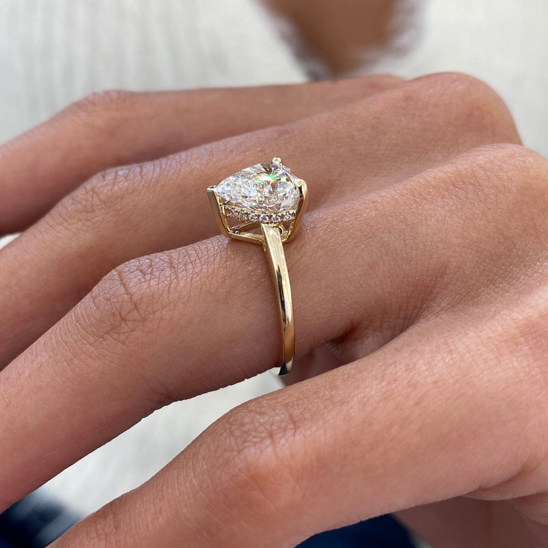 Pilar Heart Diamond Engagement Ring, Yellow Gold 18K