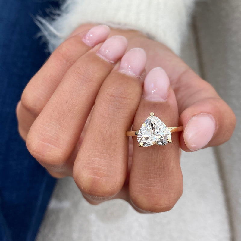 Pilar Heart Diamond Engagement Ring, Yellow Gold 18K