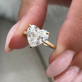 Pilar Heart Diamond Engagement Ring, Yellow Gold 18K