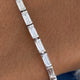 Bangle Baguette Diamond Bracelet 5.91 ct TCW , White Gold 14K