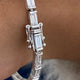 Bangle Baguette Diamond Bracelet 5.91 ct TCW , White Gold 14K