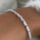 Bangle Baguette Diamond Bracelet 5.91 ct TCW , White Gold 14K