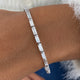 Bangle Baguette Diamond Bracelet 5.91 ct TCW , White Gold 14K