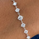 Links Round Diamond Bracelet 1.81 ct TCW , White Gold 14K