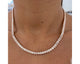 Tennis Emerald Diamond Necklace 9.68 ct TCW , Rose Gold 14K