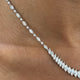 Diamond Tennis Necklace 13.91 Carat White Gold 14K