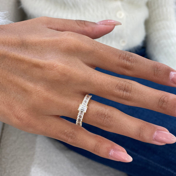 Diamond Stackable Ring 1.60 Carat Yellow Gold 14K