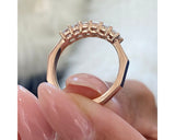 Pave Emerald Diamond Ring 1.13 ct TCW , Rose Gold 14K