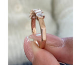 Pave Emerald Diamond Ring 1.13 ct TCW , Rose Gold 14K