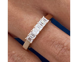 Pave Emerald Diamond Ring 0.69 ct TCW , Rose Gold 14K