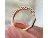 Pave Emerald Diamond Ring 0.69 ct TCW , Rose Gold 14K