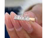 Pave Emerald Diamond Ring 0.70 ct TCW , Rose Gold 14K