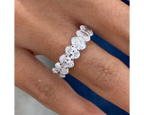 7 Stone Oval Diamond Ring 2.67 ct TCW , White Gold 14K