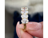 7 Stone oval Diamond Ring 2.72 ct TCW , Yellow Gold 14K