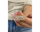 Diamond Half Eternity Ring 1.58 Carat Yellow Gold 14K