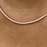 Diamond Tennis Necklace 2.5 ct Rose Gold