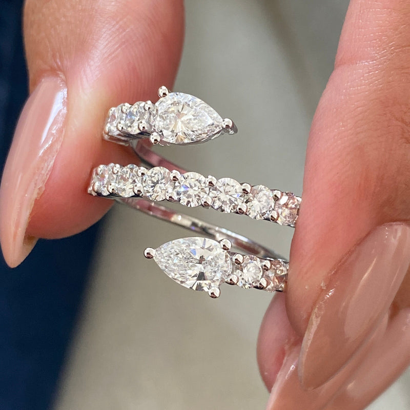 Diamond Ring 2.47 Carat White Gold 14K